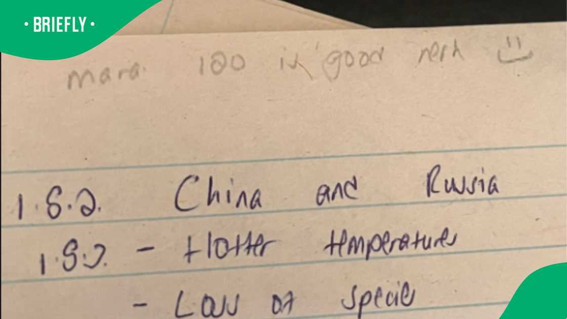 A teacher shared the funny notes one of her pupils left on their exam paper.