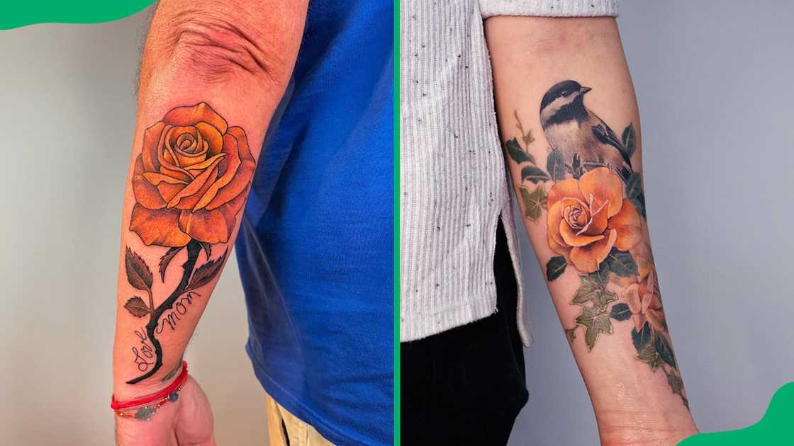 Orange rose tattoo