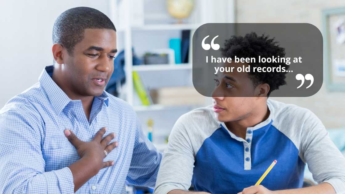 Adult talking to a student Adult talking to a student