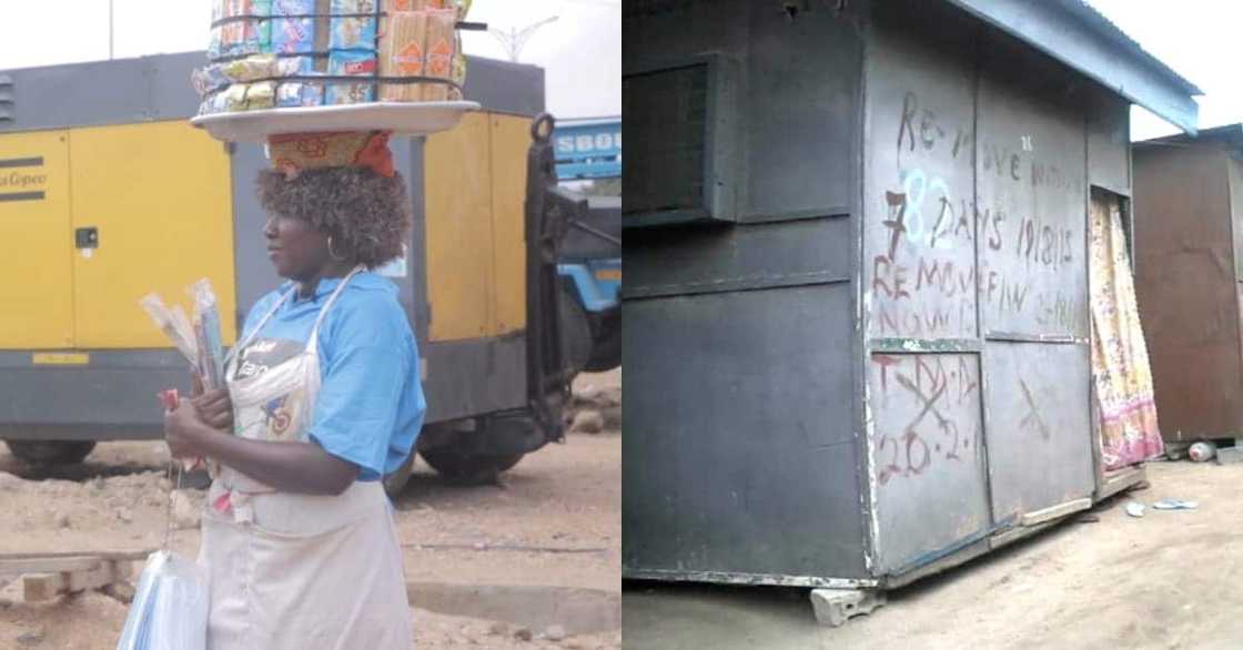 Meet Ghanaian mom of 4 living in kiosk with all kids; says her downfall was due to men Meet Ghanaian mom of 4 living in kiosk with all kids; says her downfall was due to men