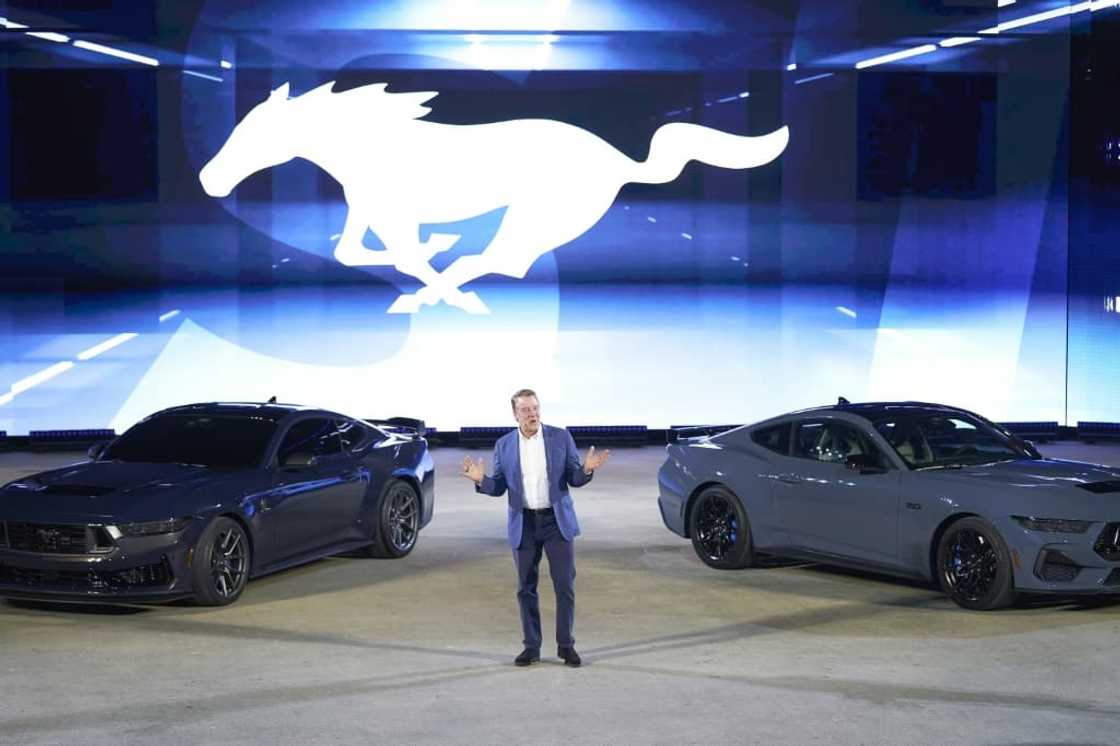 Bill Ford, Executive Chair of Ford Motor Company, speaks during the debut of the next generation 2024 Ford Mustang at the North American International Auto Show in Detroit, Michigan on September 14, 2022 Bill Ford, Executive Chair of Ford Motor Company, speaks during the debut of the next generation 2024 Ford Mustang at the North American International Auto Show in Detroit, Michigan on September 14, 2022