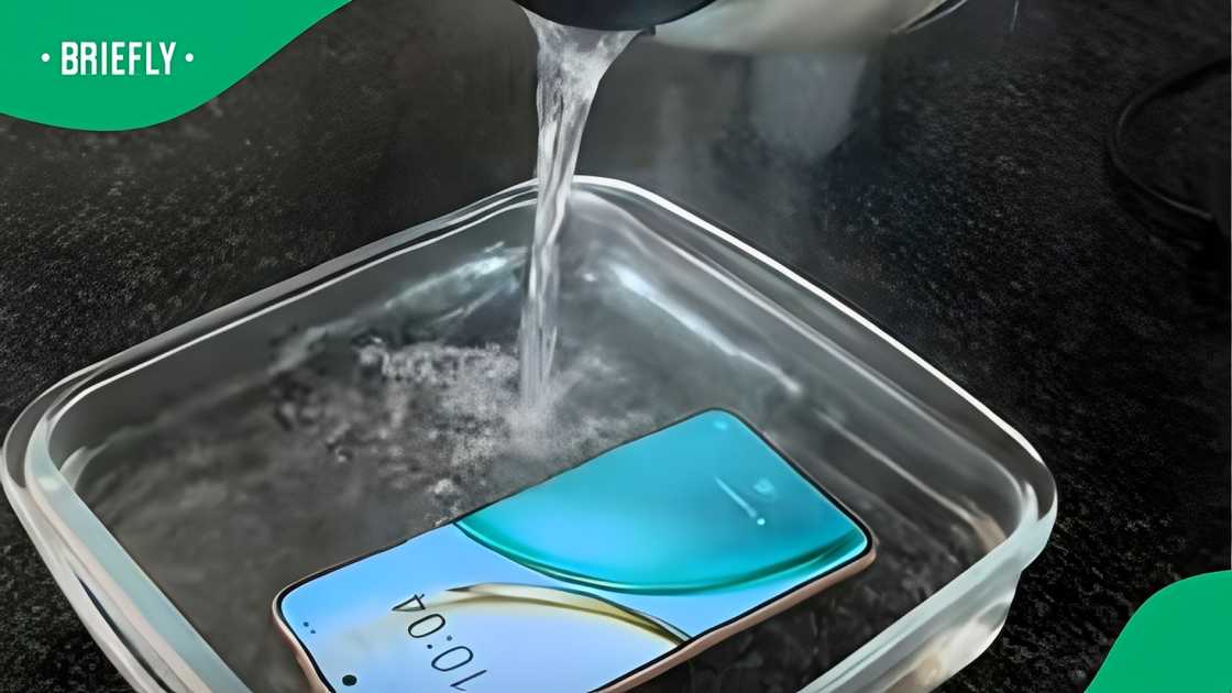 An Honor cellphone withstands boiling water