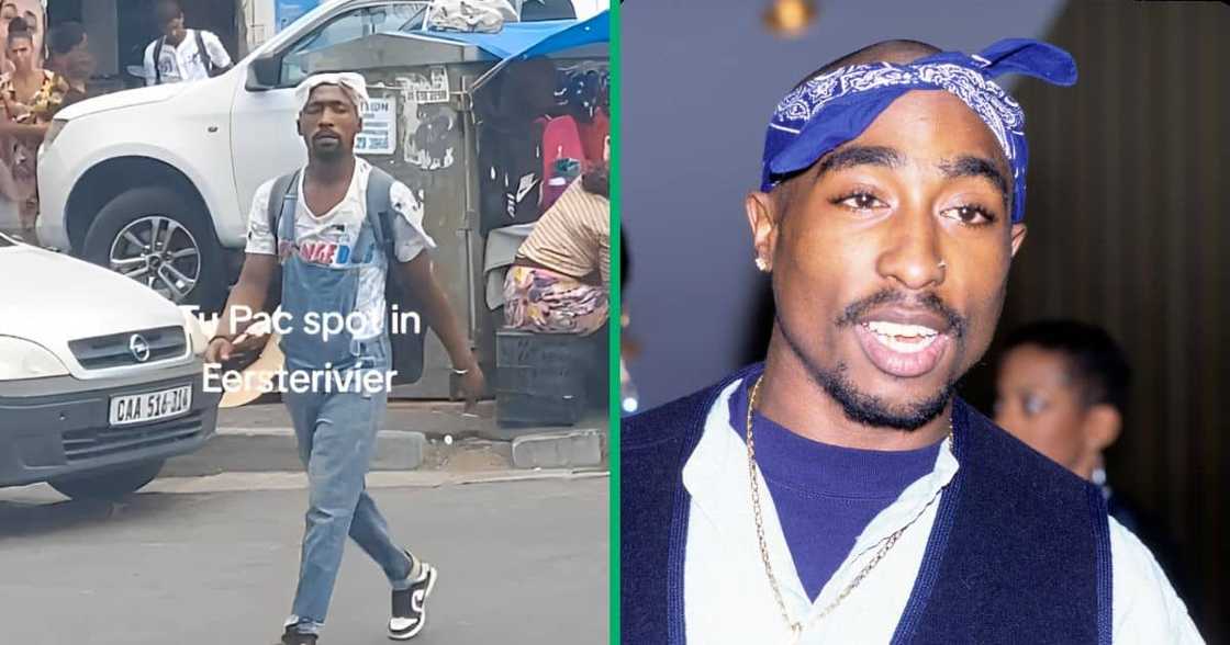A TikTok video of a Tupac lookalike that was spotted in Cape Town is going viral. A TikTok video of a Tupac lookalike that was spotted in Cape Town is going viral.