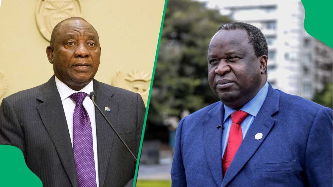 Cyril Ramaphosa paying tribute to Tito Mboweni. Cyril Ramaphosa paying tribute to Tito Mboweni.