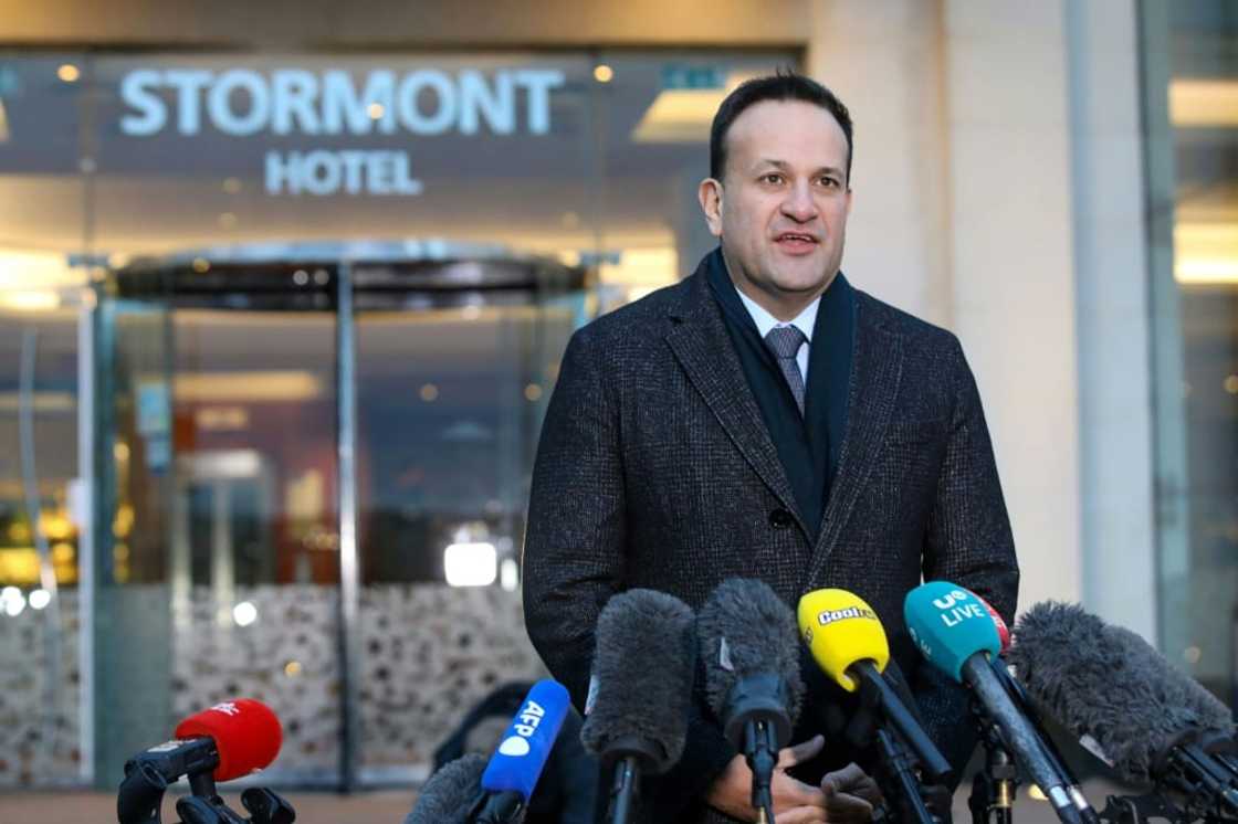 Irish premier Leo Varadkar met leaders of Northern Ireland's political parties in Belfast about divisive post-Brexit trade rules