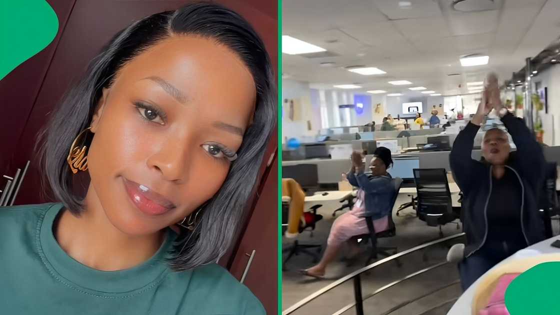 A TikTok video shows a woman's colleagues celebrating her car purchase.