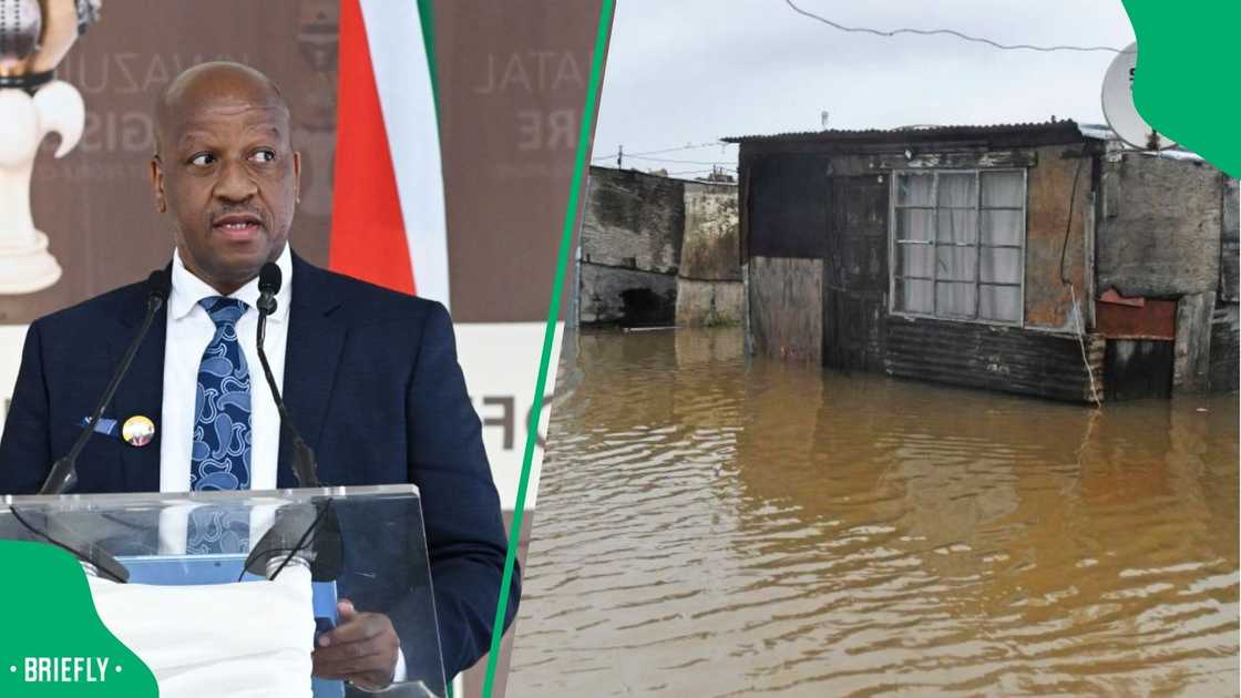The Premier of KwaZulu-Natal assessed the damage the floods caused The Premier of KwaZulu-Natal assessed the damage the floods caused