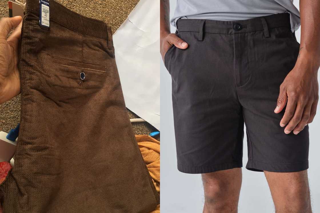 Khaki trouser and a short made with chino fabric Khaki trouser and a short made with chino fabric
