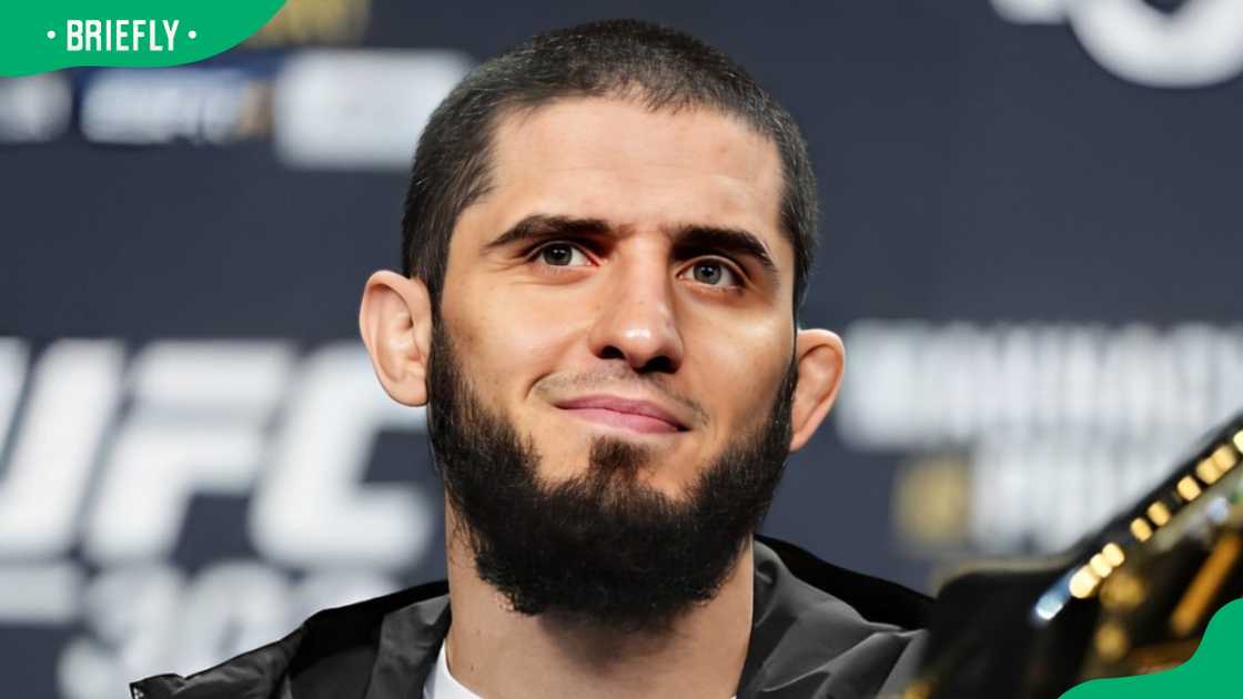 Islam Makhachev on stage Islam Makhachev on stage