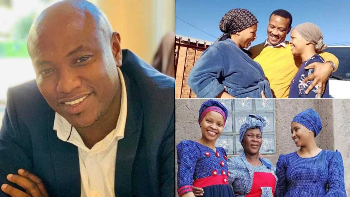 'Uthando neS'thembu' star Musa Mseleku's polygamy advice, Mzansi reacts to polygamy, man holding two wives