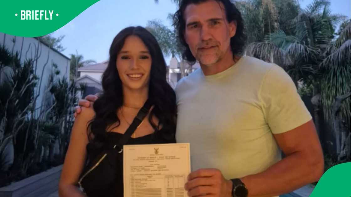 Springbok legend Victor Matfield with his daughter, Jamie, after passing her matric exams. Springbok legend Victor Matfield with his daughter, Jamie, after passing her matric exams.