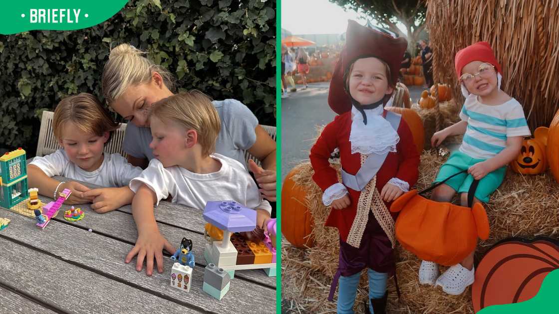 Leo and Jet with their mother, Witney