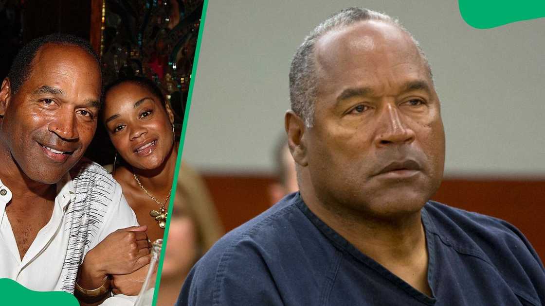 O.J. Simpson and his daughter Arnelle during a birthday celebration in 2007 (L). The late sportsman during a 2013 court hearing (R)