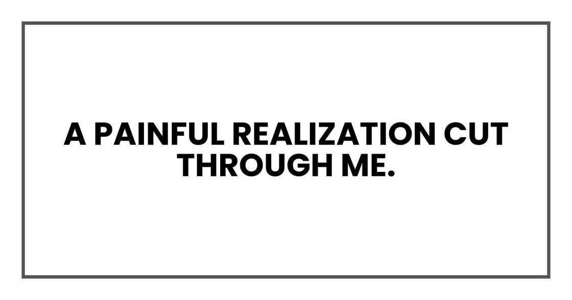 A painful realization cut through me