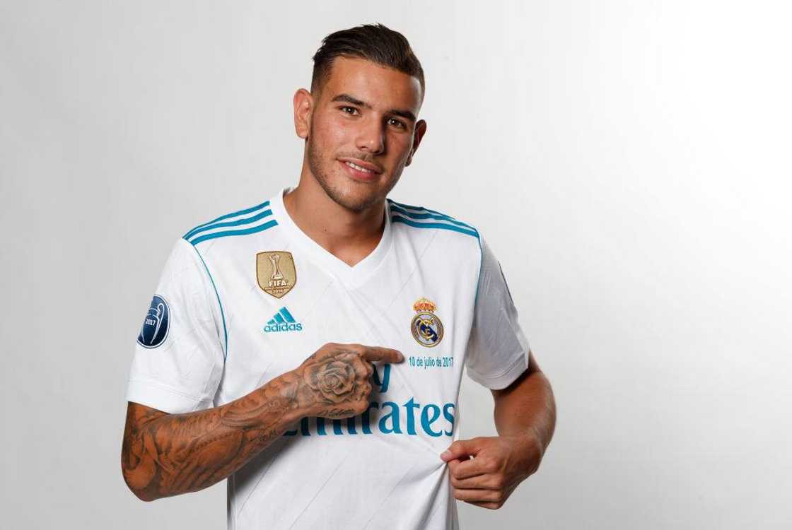 Theo Hernandez at Estadio Santiago Bernabeu in Madrid, Spain. Theo Hernandez at Estadio Santiago Bernabeu in Madrid, Spain.