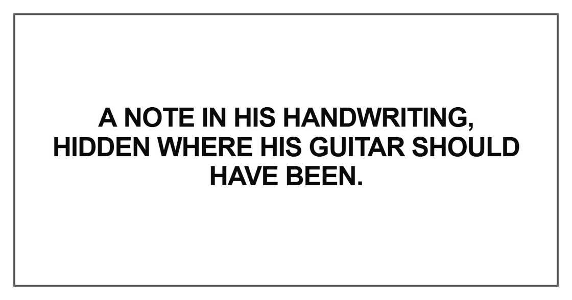 A note in his handwriting