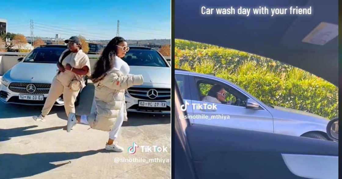 TikTok video of 2 friends with their own Mercedes Benz
