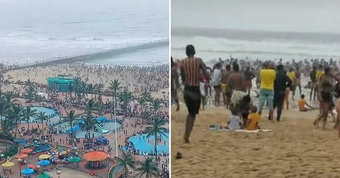 Durban beachfront packed with masses Durban beachfront packed with masses