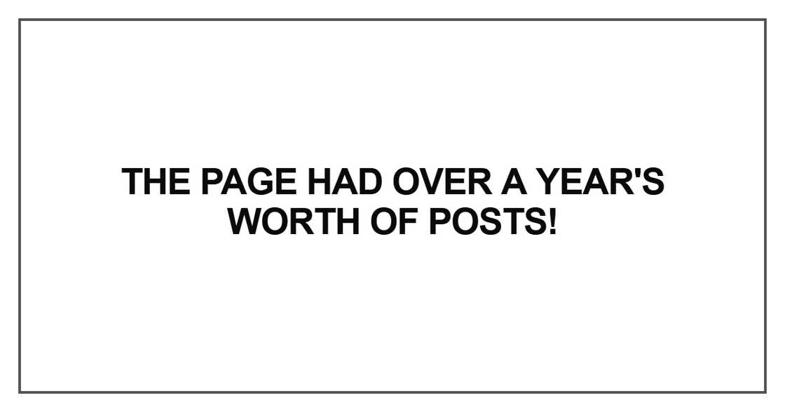 The page had over a year's worth
