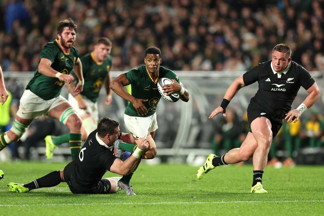 Springboks star Grant Williams in action during The Rugby Championship match between New Zealand and South Africa Springboks star Grant Williams in action during The Rugby Championship match between New Zealand and South Africa