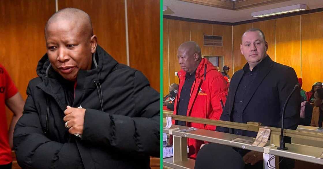 Collage image of EFF leader Julius Malema and his bodyguard Adriaan Snyman Collage image of EFF leader Julius Malema and his bodyguard Adriaan Snyman