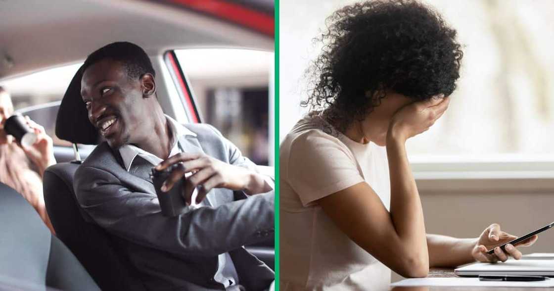 A TikTok video shows an Uber driver arriving with a baby. A TikTok video shows an Uber driver arriving with a baby.