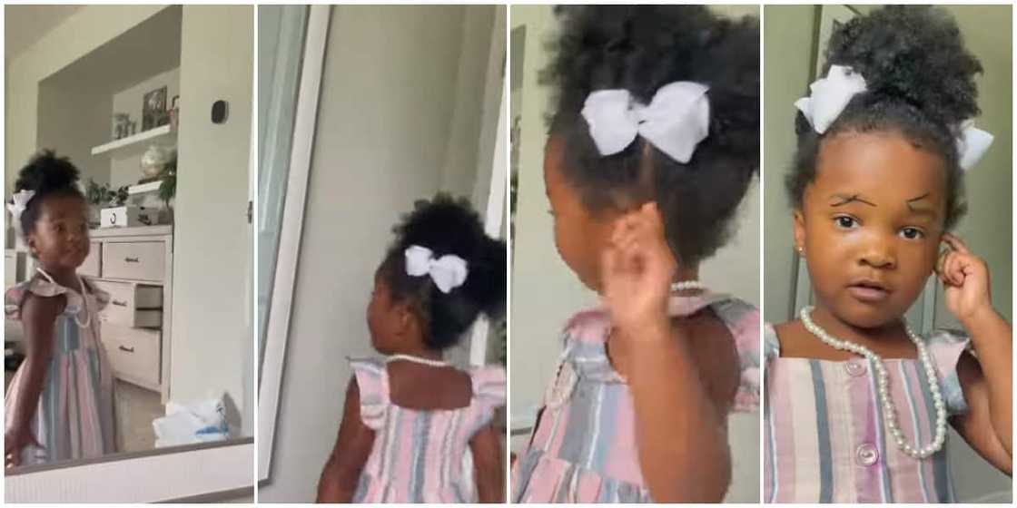 Reactions as little girl calls mum a naughty girl on seeing her look after using make-up on her face Reactions as little girl calls mum a naughty girl on seeing her look after using make-up on her face