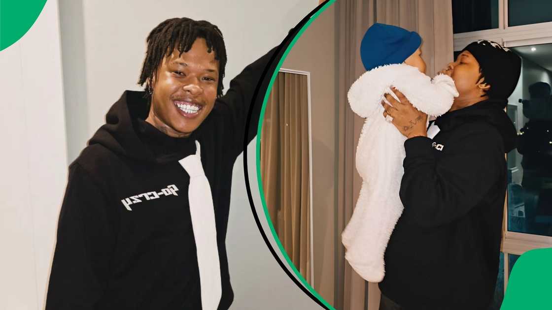Nasty C shows love to his son and baby mama. Nasty C shows love to his son and baby mama.