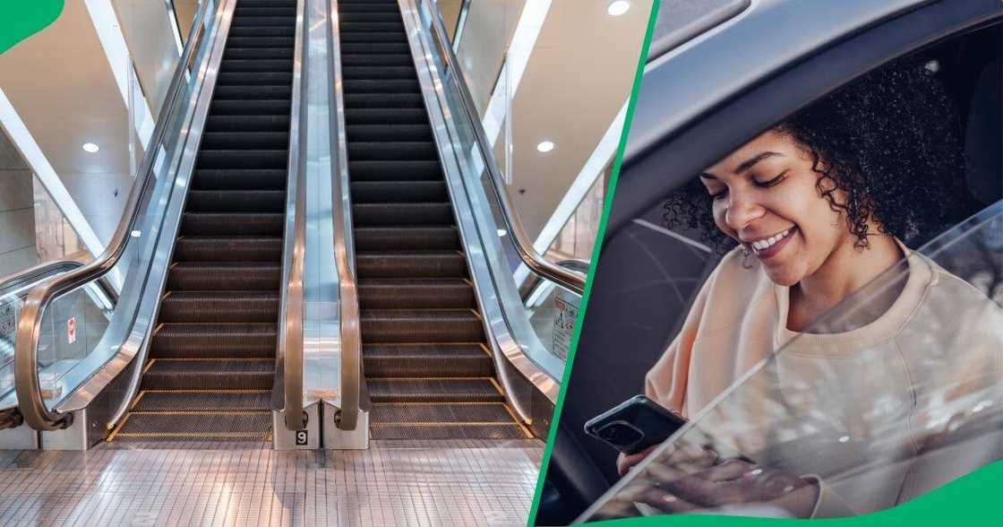 Man reduced to tears by woman in viral escalator prank Man reduced to tears by woman in viral escalator prank