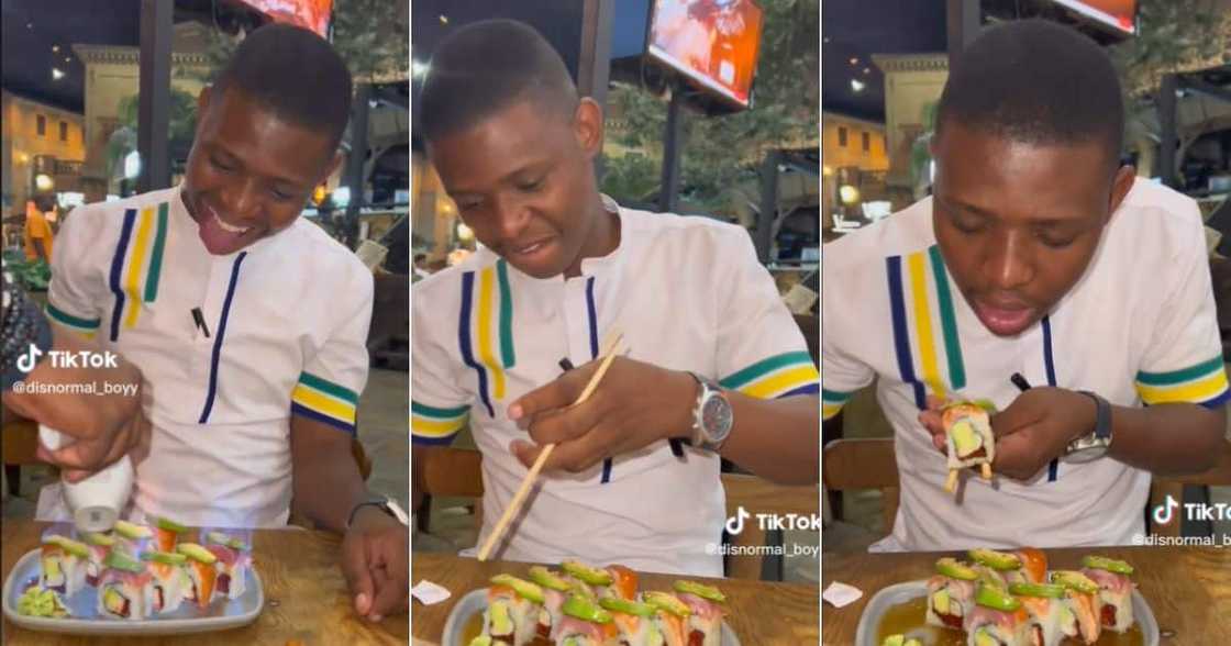 TikTok creator tries fire sushi TikTok creator tries fire sushi