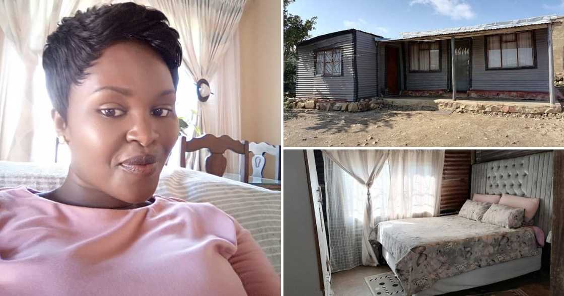 Lady shows off her nice shack Lady shows off her nice shack