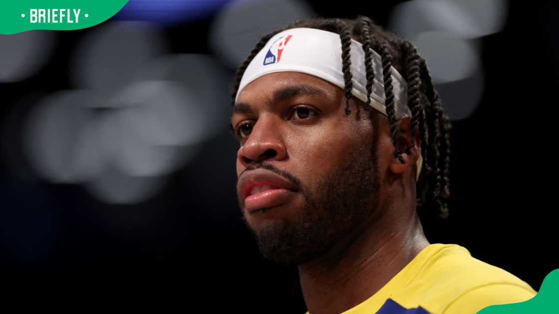 Buddy Hield during a 2025 match between the Golden State Warriors and the Brooklyn Nets at the Barclays Centre Buddy Hield during a 2025 match between the Golden State Warriors and the Brooklyn Nets at the Barclays Centre