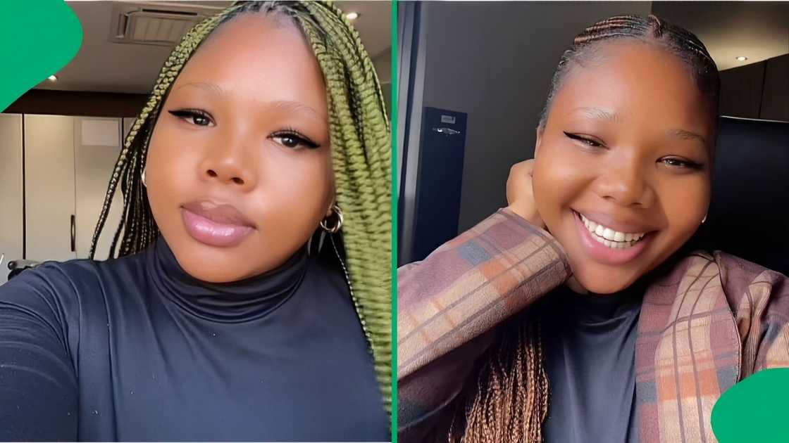 A TikTok video shows a woman showcasing how she works as a cleaner despite being a graduate.