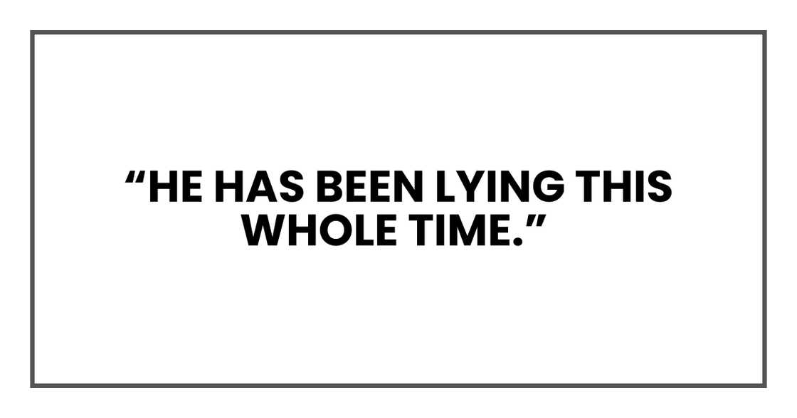 HE HAS BEEN LYING HE HAS BEEN LYING