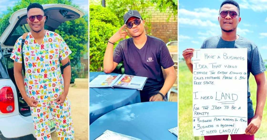 Young man, using social media, idea, needs land, Bloemfontein, Free State, Caleb Motshabi Phase 6, economy change, viral news, trending posts Young man, using social media, idea, needs land, Bloemfontein, Free State, Caleb Motshabi Phase 6, economy change, viral news, trending posts