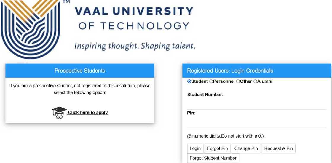 VAAL online application VAAL online application