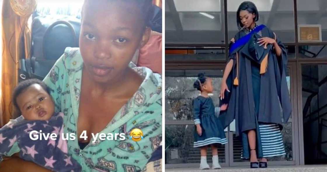 Teen mother becomes BCom graduate. Teen mother becomes BCom graduate.