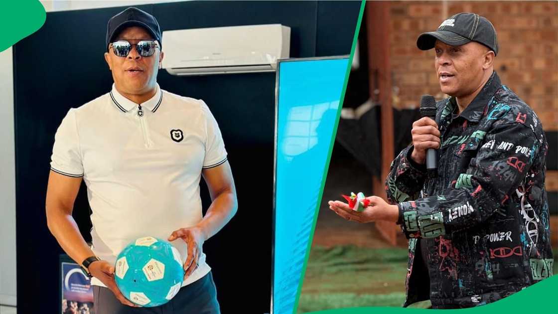 Bafana Bafana legend Doctor Khumalo spent time with local fans. Bafana Bafana legend Doctor Khumalo spent time with local fans.