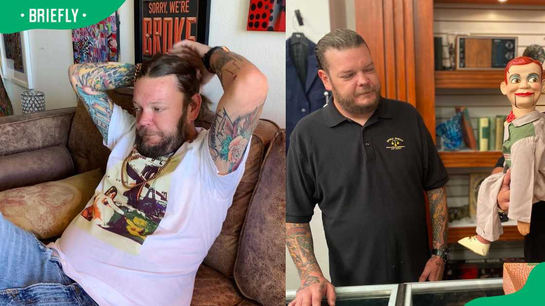 Corey Harrison shooting a Pawn Stars episode