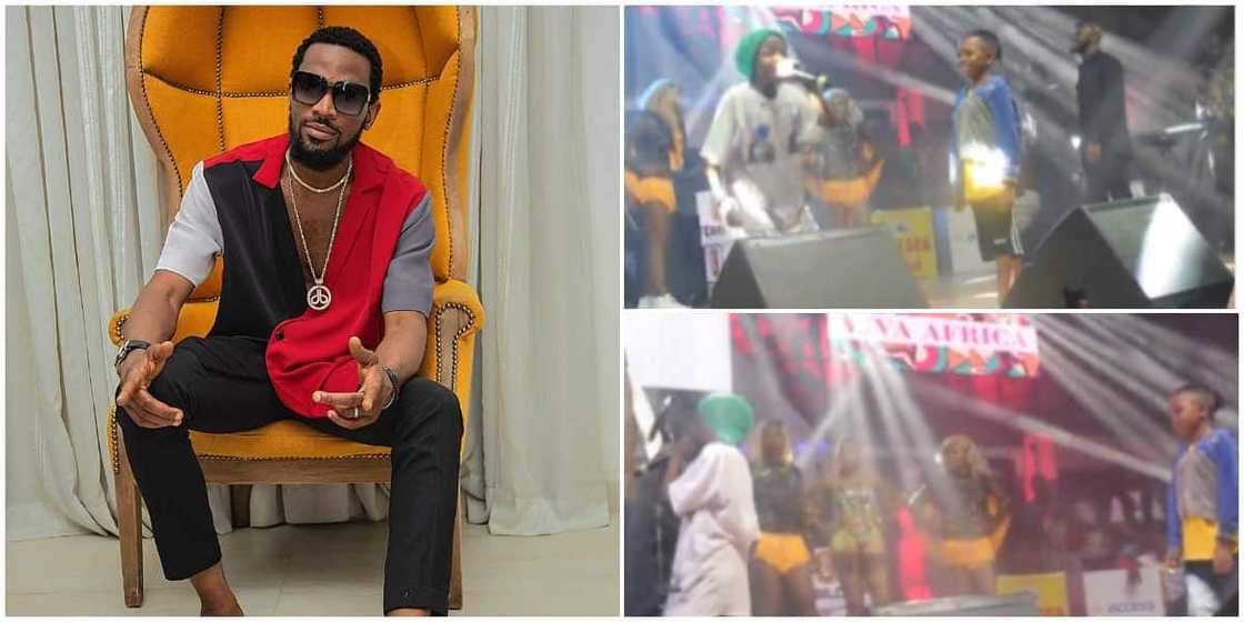 Dbanj gives talented boys N1m each. Dbanj gives talented boys N1m each.