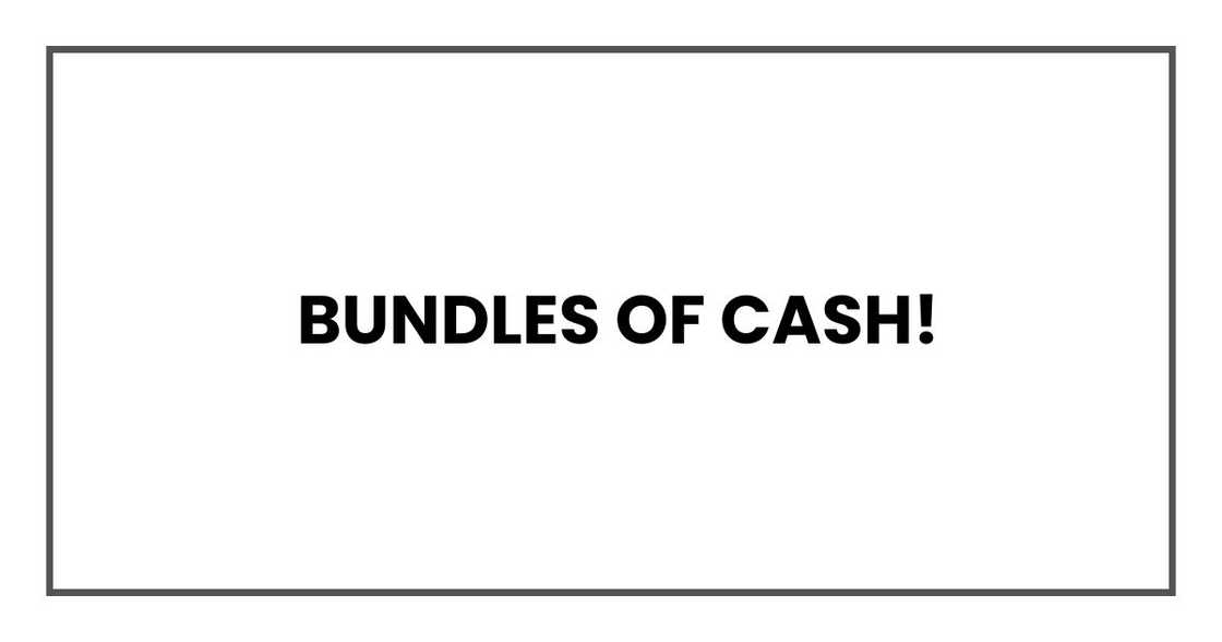 Bundles of cash! Bundles of cash!