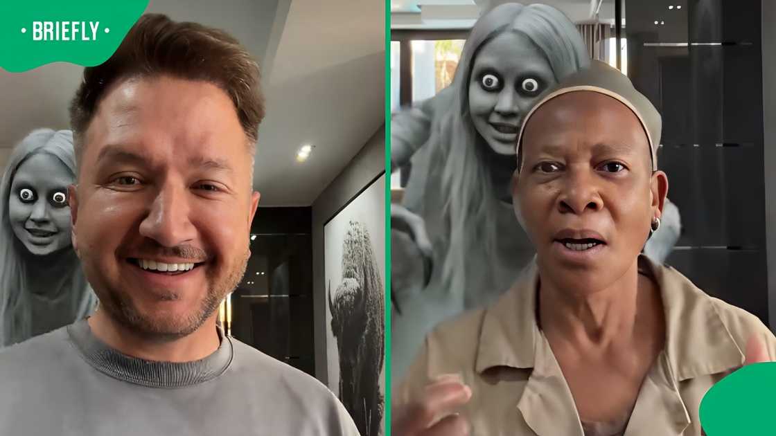 Malcolm Wentzel’s ghost prank leaves Sis Tembi terrified and Mzansi laughing