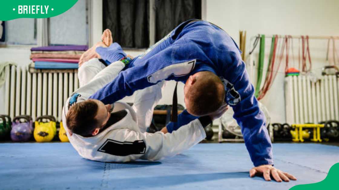 Fighters practising jiu-jitsu in Rio de Janeiro Fighters practising jiu-jitsu in Rio de Janeiro