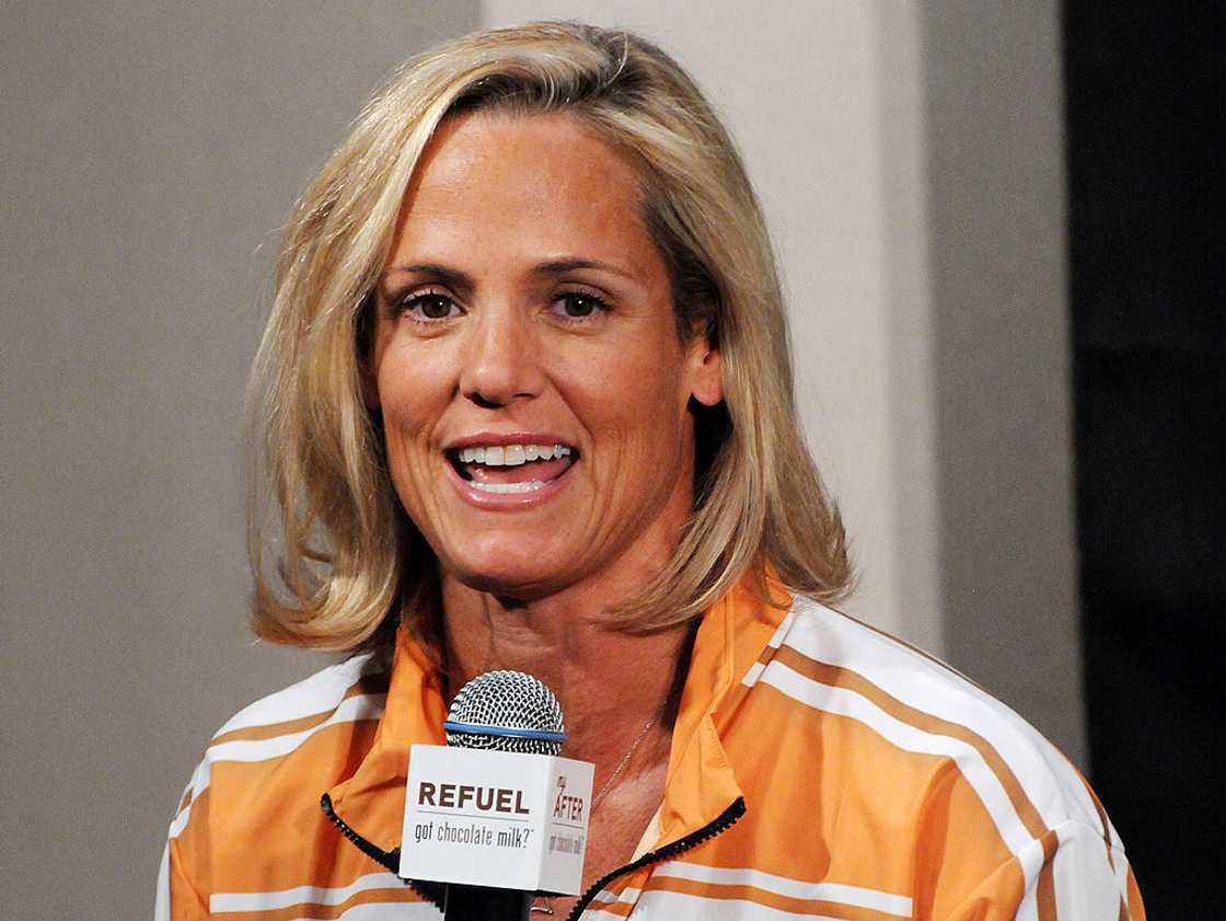 Dara Torres at L.A. Live on 10 March 2012 in Los Angeles, California.