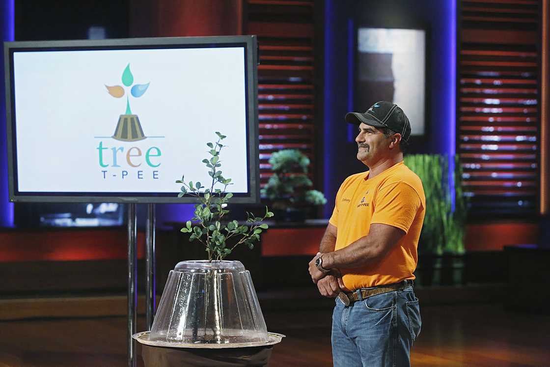 Georges discussing his product on Shark Tank