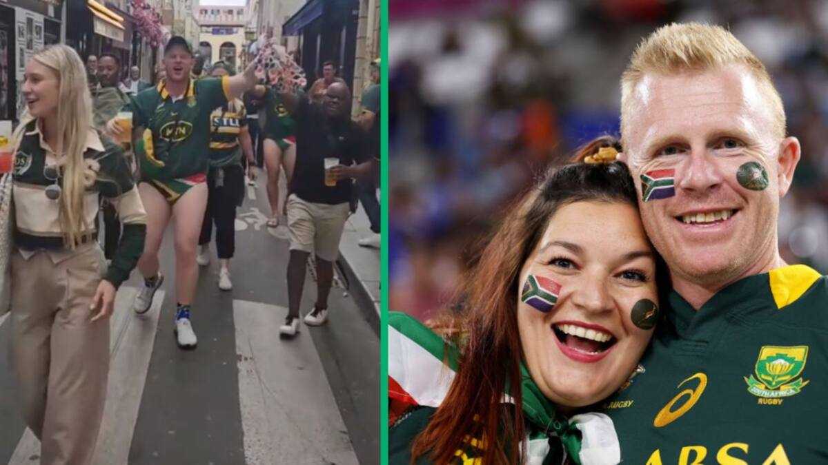 People Watching Springbok Rugby TikTok Video Shows Springboks Fans Celebrating in Paris as the Bokke ...