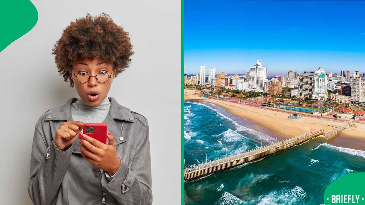 A drone video stunned South Africans as aerial footage showed massive crowds filling Durban’s beach