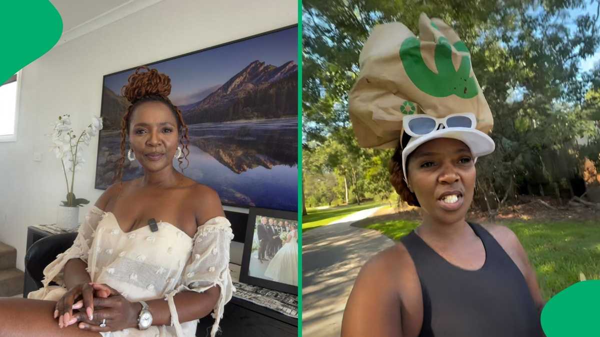 "The balance I need in my life": SA woman carries shopping bag on her head in Australia, SA amused