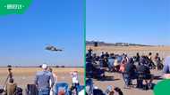 SA Air Force pilot wows crowd by flying Rooivalk helicopter backwards at airshow