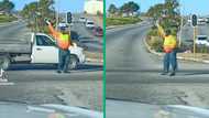 Port Elizabeth Traffic conductor dances and spins at busy street intersection in viral video